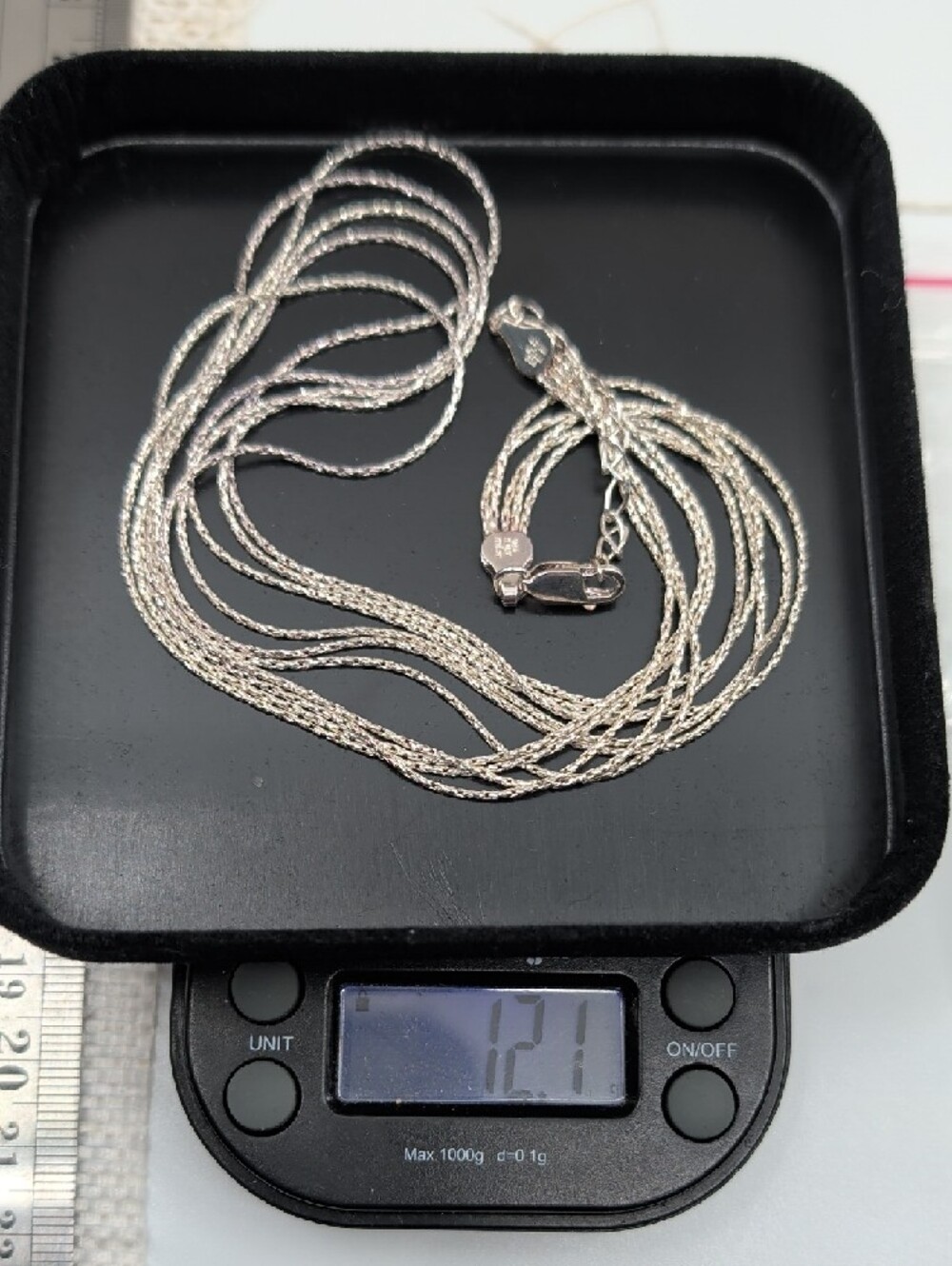 Vintage Milor Italy 925 Sterling Silver 5-Strand Necklace 15-17" Adjustable - Picture 8 of 16
